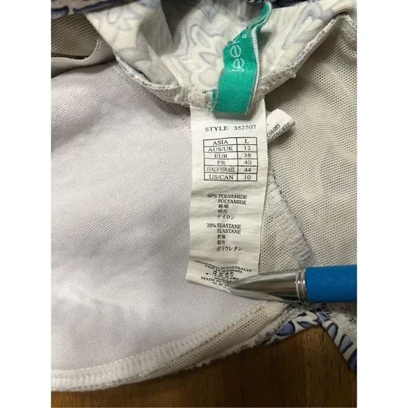 Seekers Australia Blue Scrunch Tummy One Piece Swimwear Size 10 - Picture 6 of 6